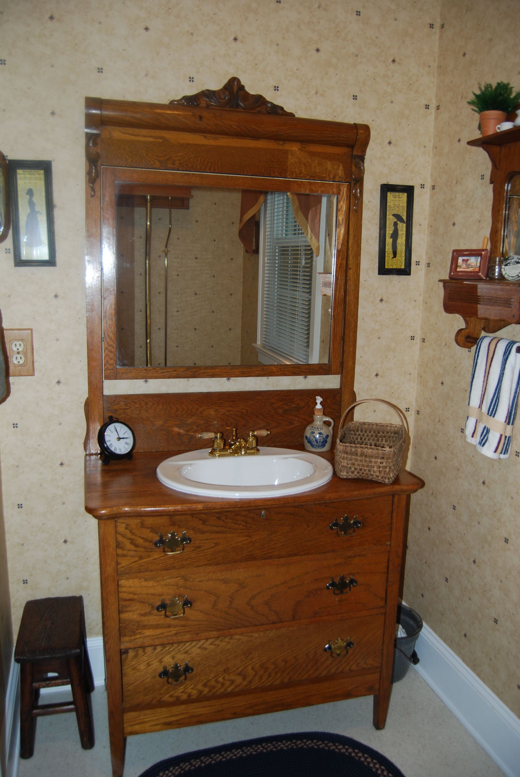 Dresser Style Bathroom Vanity
 oak dresser