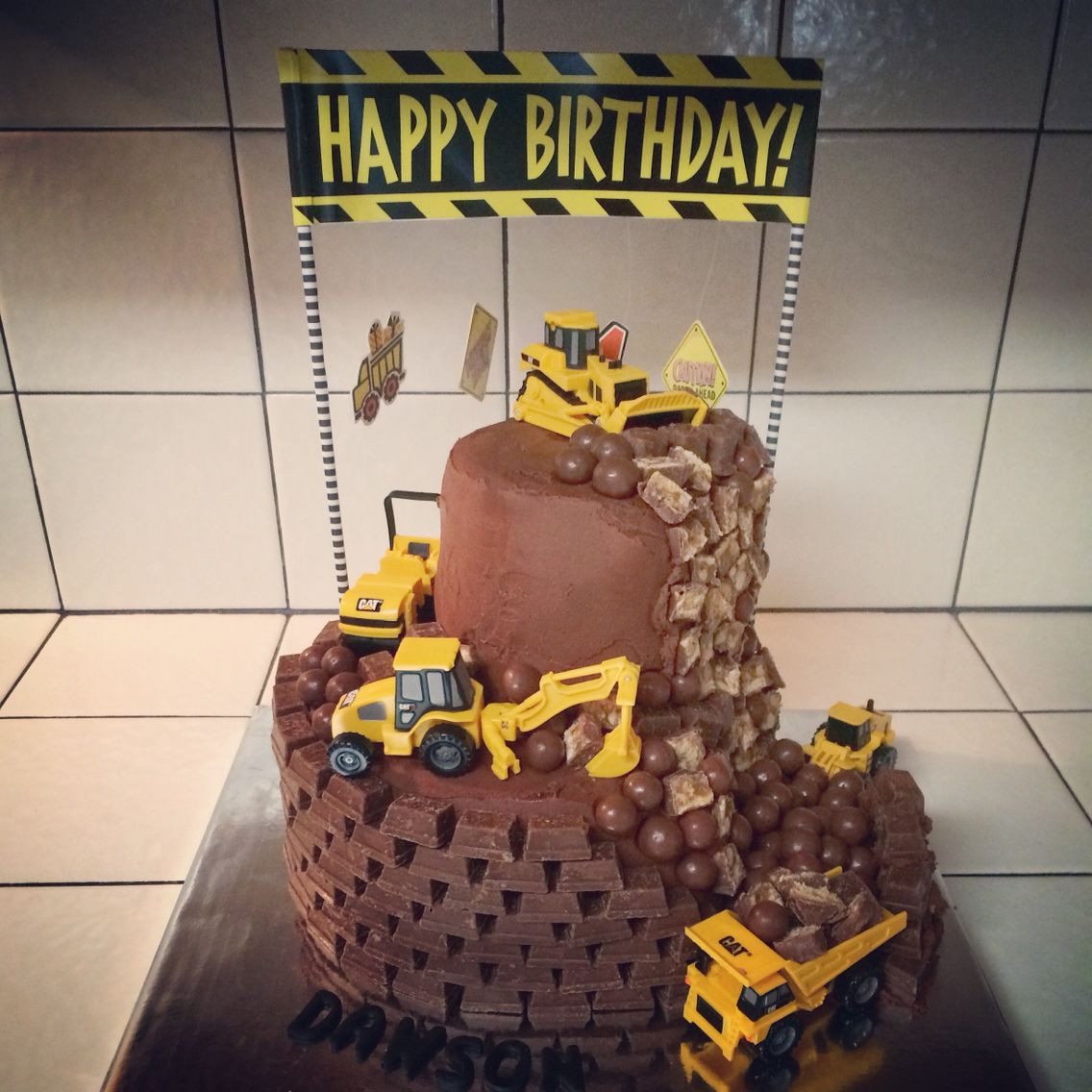 Dump Truck Birthday Cake
 Construction boys birthday cake w front loader & dump