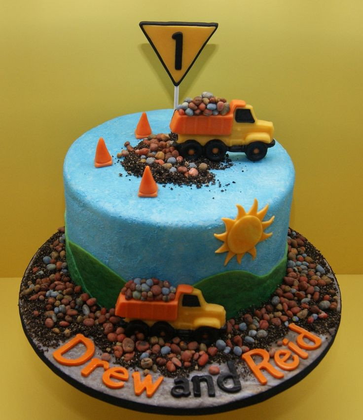 Dump Truck Birthday Cake
 This is a dump truck themed cake for twin boys