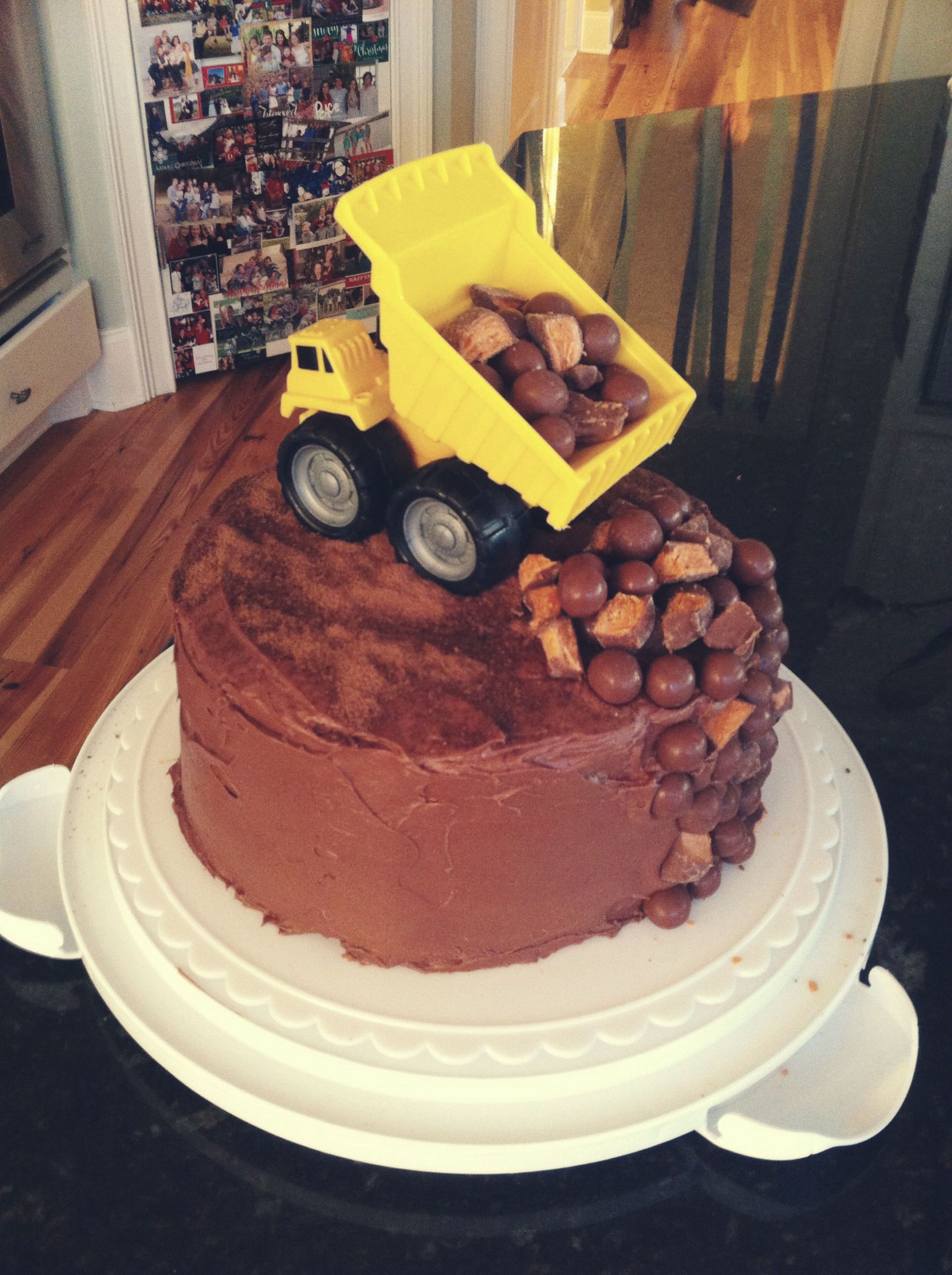 Dump Truck Birthday Cake
 Dump truck birthday cake for little boys Just made this
