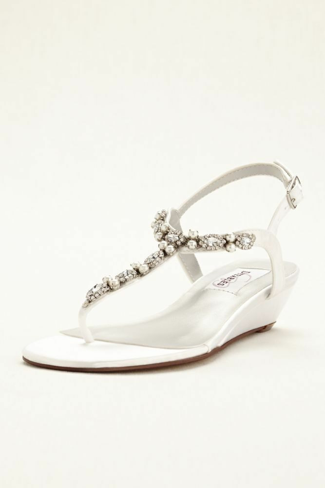 Dyeable Wedge Wedding Shoes
 Myra Dyeable Low Wedge Thong Sandal