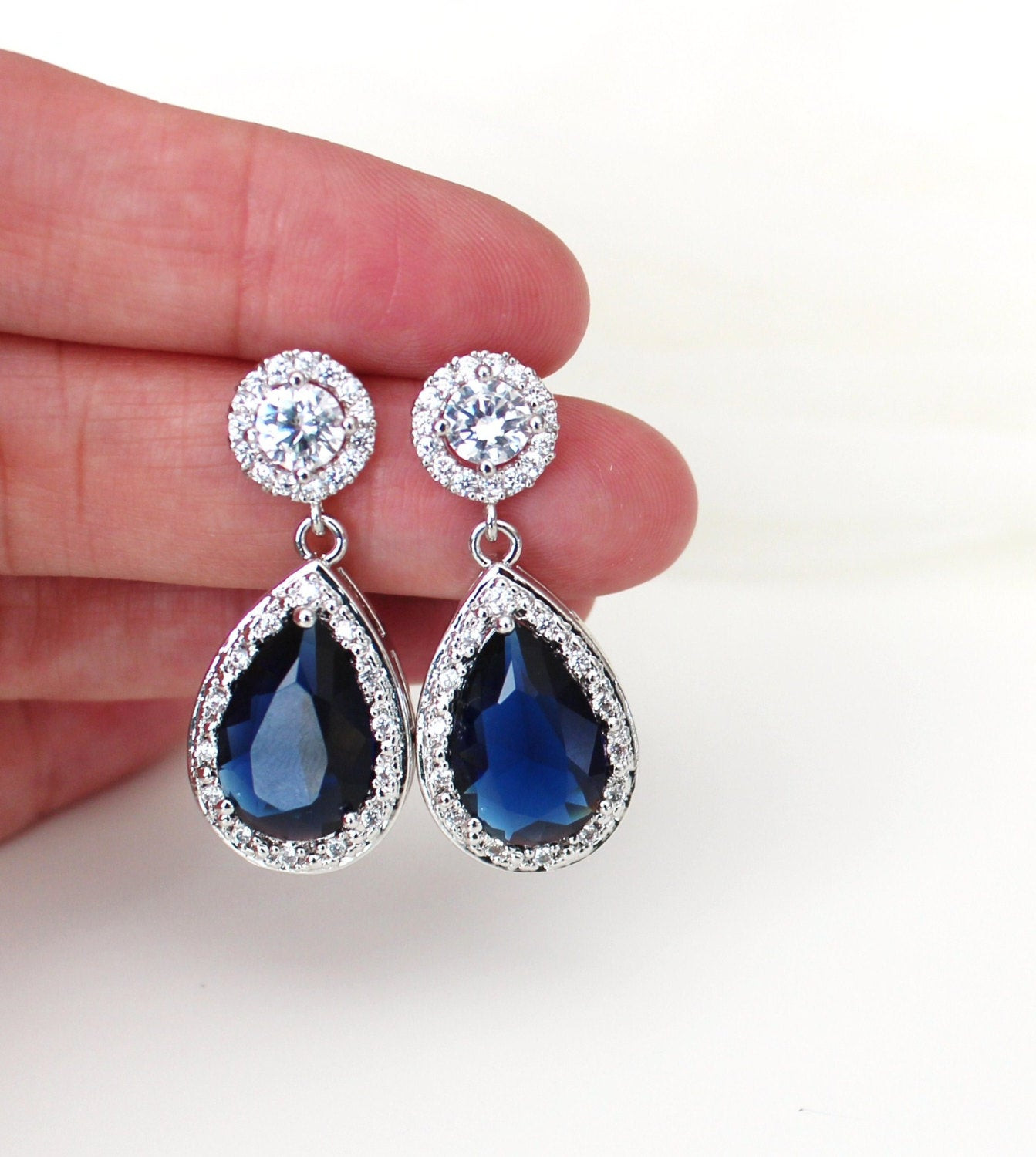 Earrings For Bridesmaids
 Blue Wedding Earrings Bridal Earrings Blue Wedding Jewelry