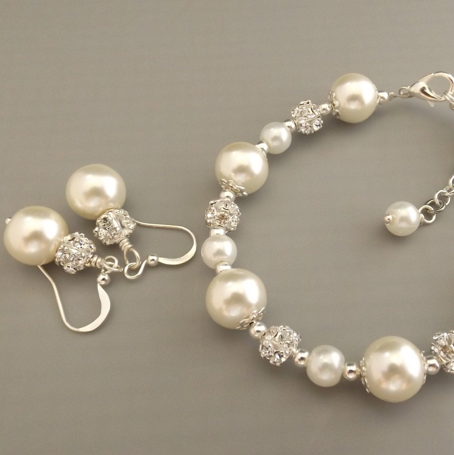 Earrings For Bridesmaids
 Ivory pearl bridesmaid jewelry set pearl bracelet and by