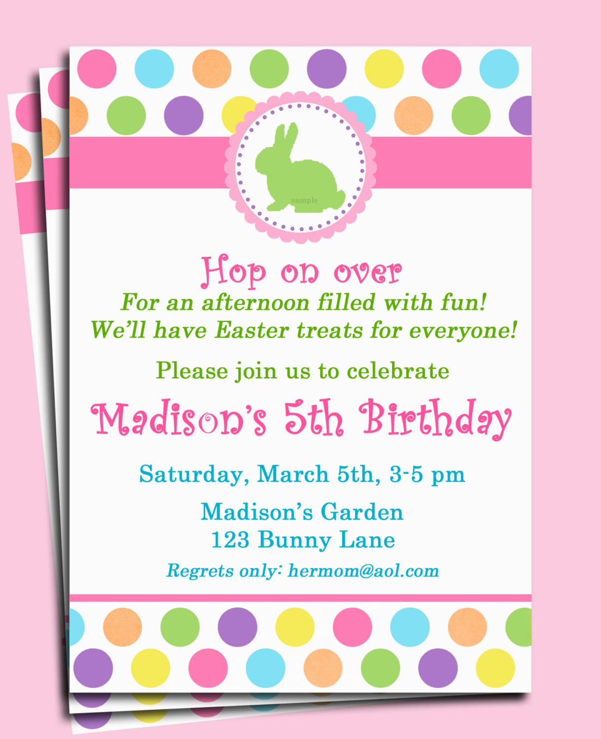 Easter Egg Birthday Party Ideas
 Easter Bunny Invitation Printable or Printed by ThatPartyChick