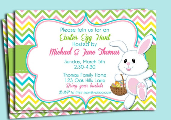 Easter Egg Birthday Party Ideas
 Easter Chevron Invitation Printable or Printed with FREE