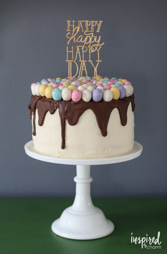 Easter Egg Birthday Party Ideas
 Festive spring inspired Easter Birthday cake made with