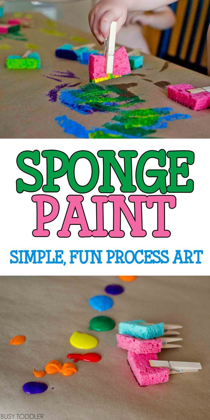 Easy Art Projects Preschoolers
 Sponge Painting Process Art