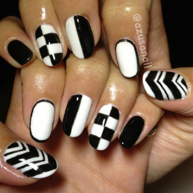 Easy Black And White Nail Designs
 Black and White Nails for Beginners Pretty Designs