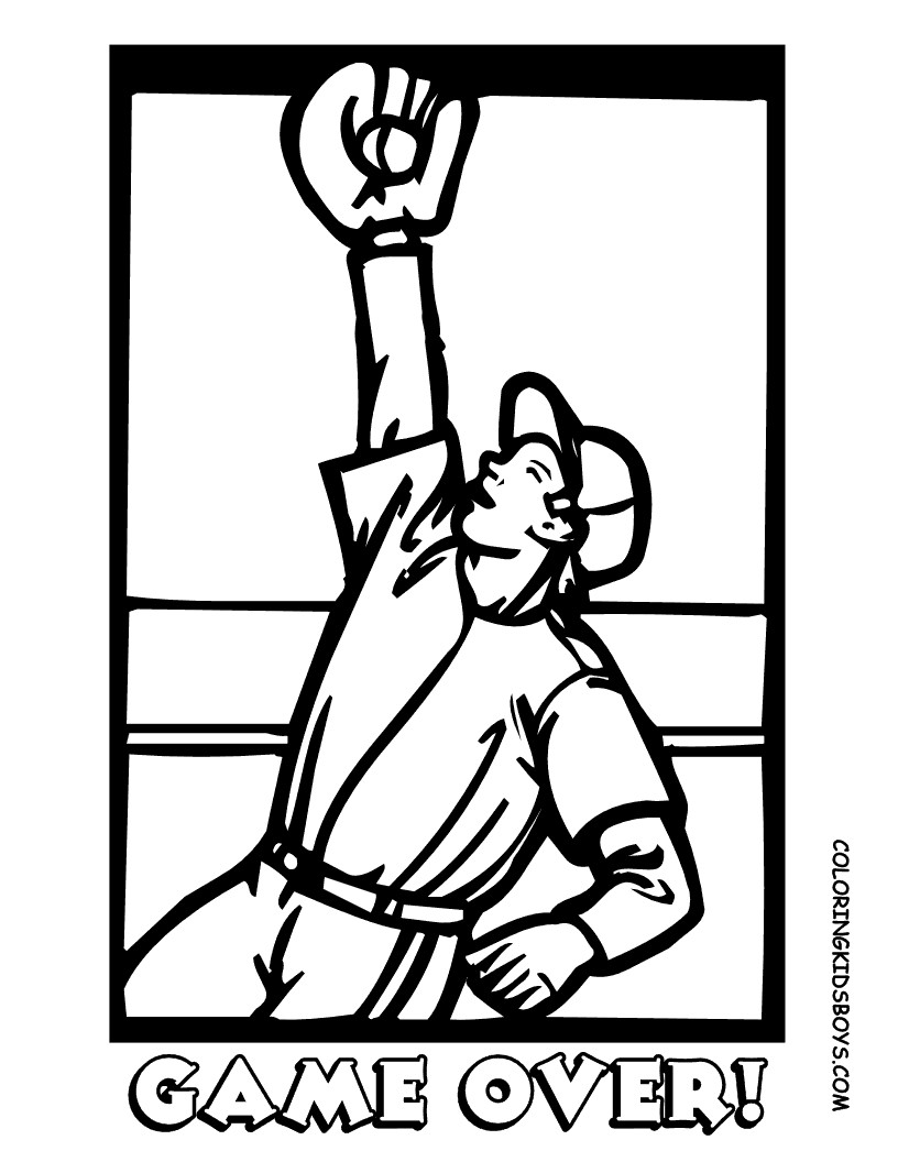 Easy Coloring Pages For Boys
 Coloring Pages to Print Baseball Baseball