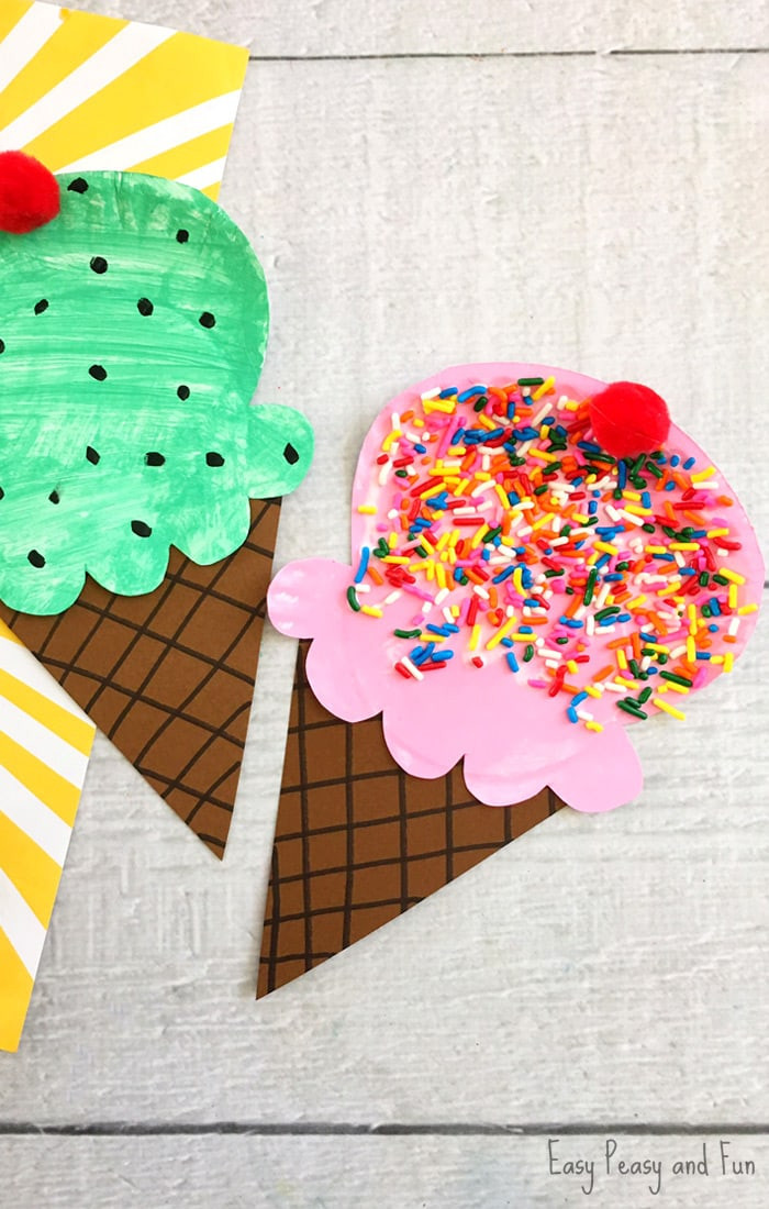 Easy Crafts For Preschoolers
 Paper Plate Ice Cream Craft Summer Craft Idea for Kids