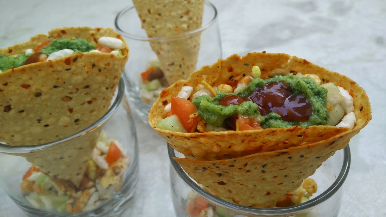 Easy Indian Snack Recipes
 Masala Papad Cones Recipe Indian Snacks Healthy Kadai