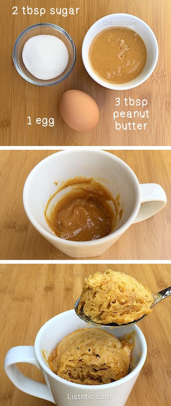 Easy Microwave Mug Cake
 Easy Microwave Peanut Butter Mug Cake Recipe 3 Ingre nts