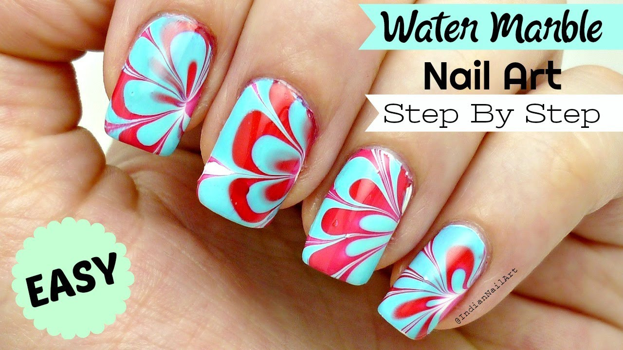 Easy Nail Art Step By Step
 How To Do Easy Water Marble Nail Art Step By Step Tutorial
