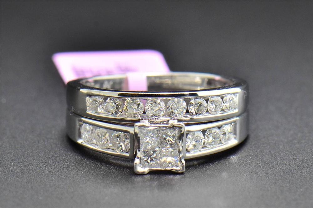 Ebay Wedding Ring Sets
 Diamond Bridal Set 10K White Gold Engagement Ring Wedding