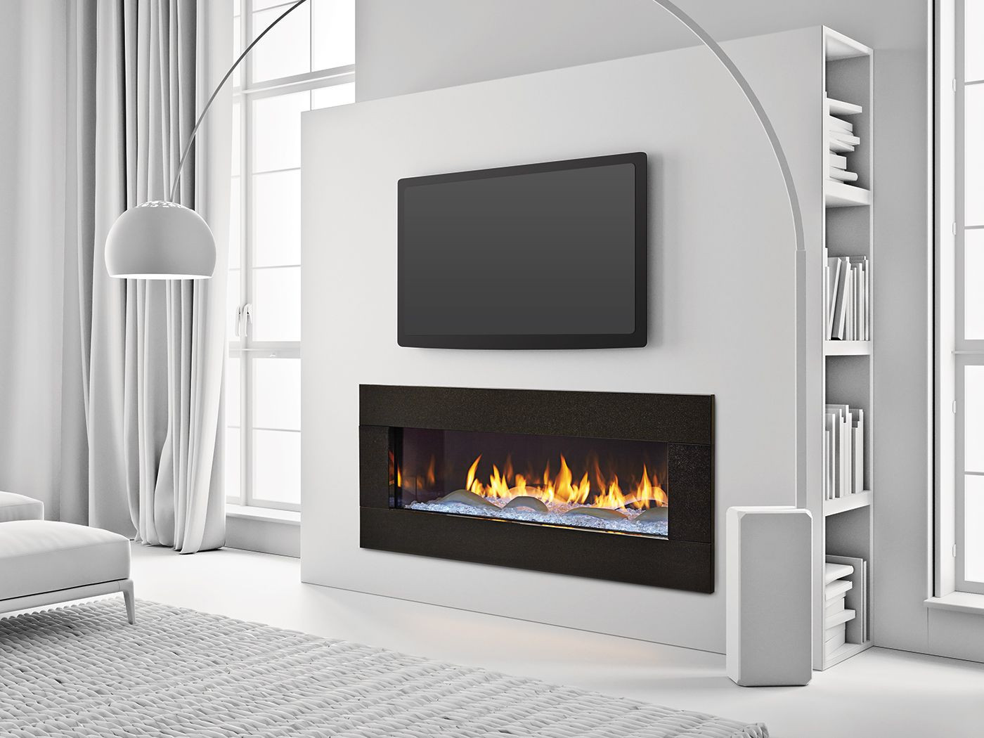Electric Fireplace Modern
 Designed specifically for Heat & Glo by renowned sculptor