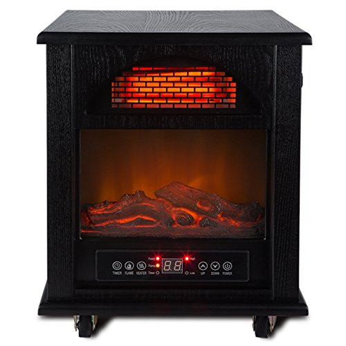 Electric Fireplace W Remote
 Della Portable Electric Fireplace Stove Flame Heater w