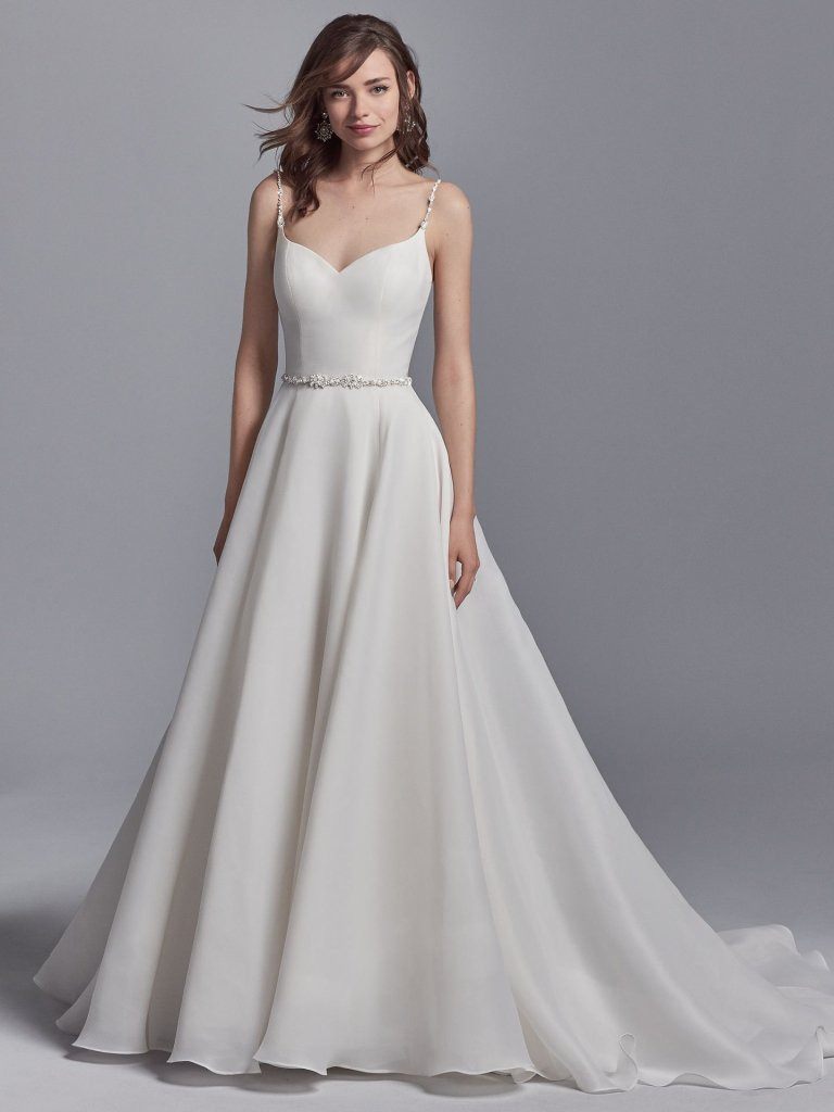 Elegant Dresses For Wedding
 Elegant Sweetheart Organza Sleeveless A line Wedding Dress