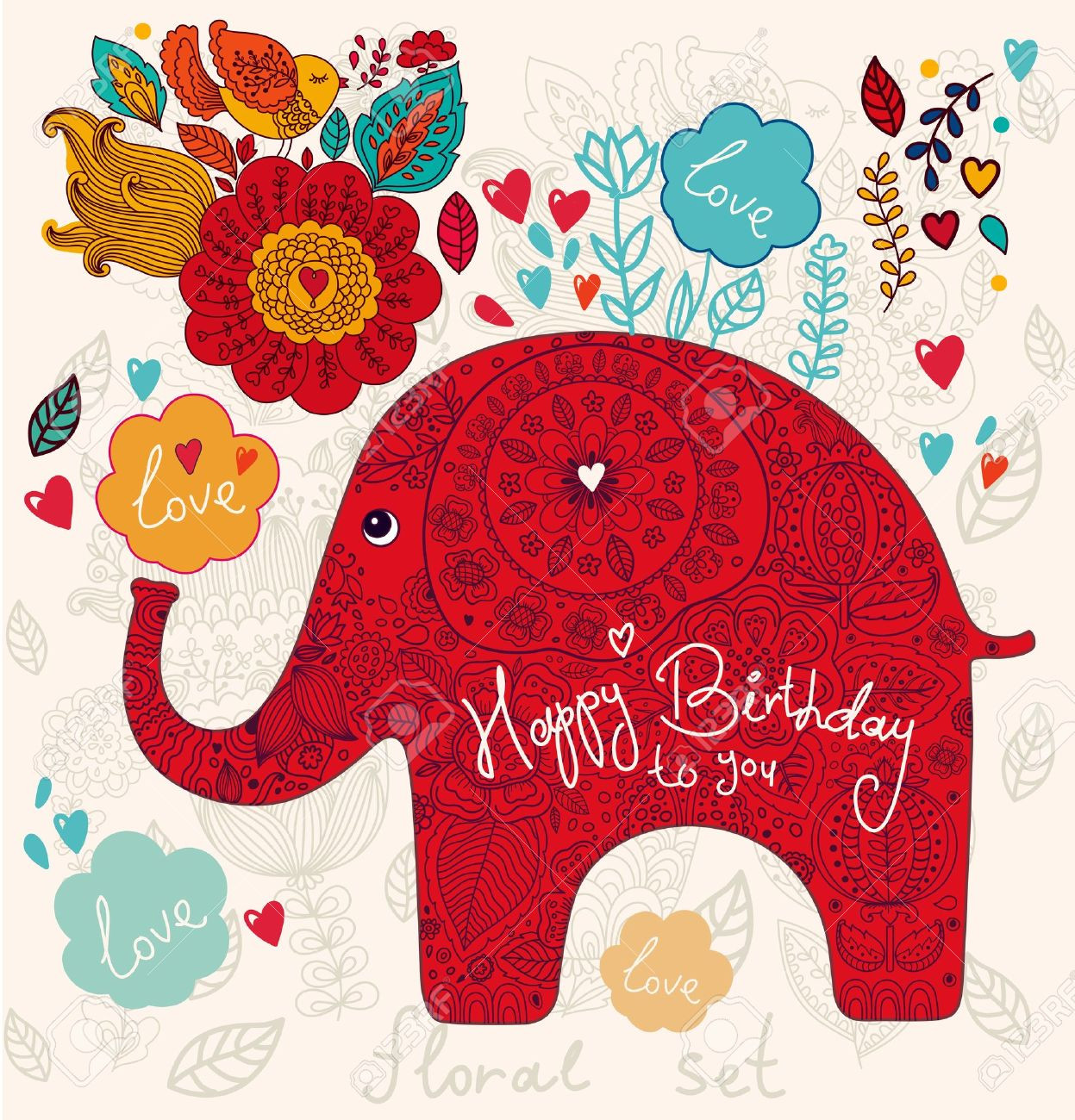 Elephant Birthday Card
 Happy Birthday SaraEve – Swimming with Elephants Publications