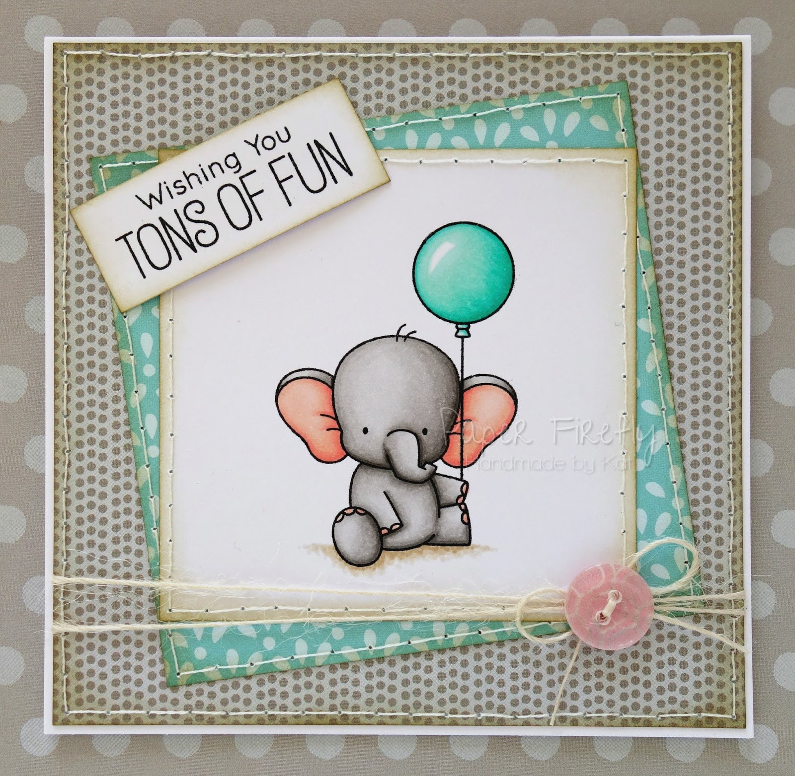 Elephant Birthday Card
 Paper Firefly Elephant love