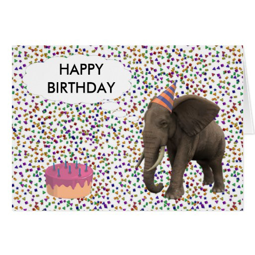 Elephant Birthday Card
 Elephant Birthday Greeting Card