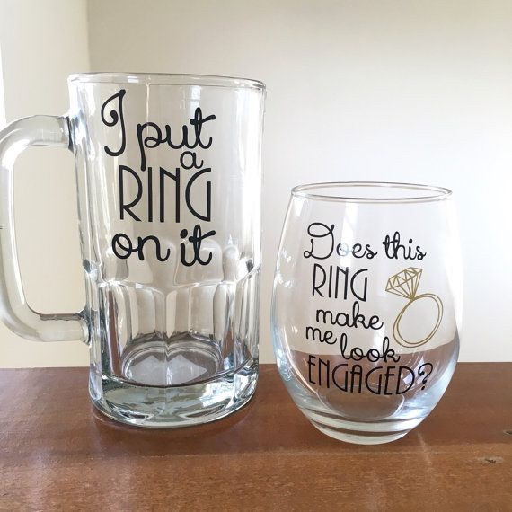 Engagement Party Gift Ideas
 Couples engagement t I put a ring on it beer mug does
