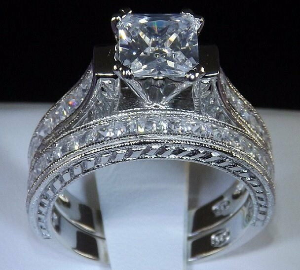 Engagement Rings For Women Princess Cut
 2 83 PRINCESS CUT ENGAGEMENT WEDDING RING SET WOMENS