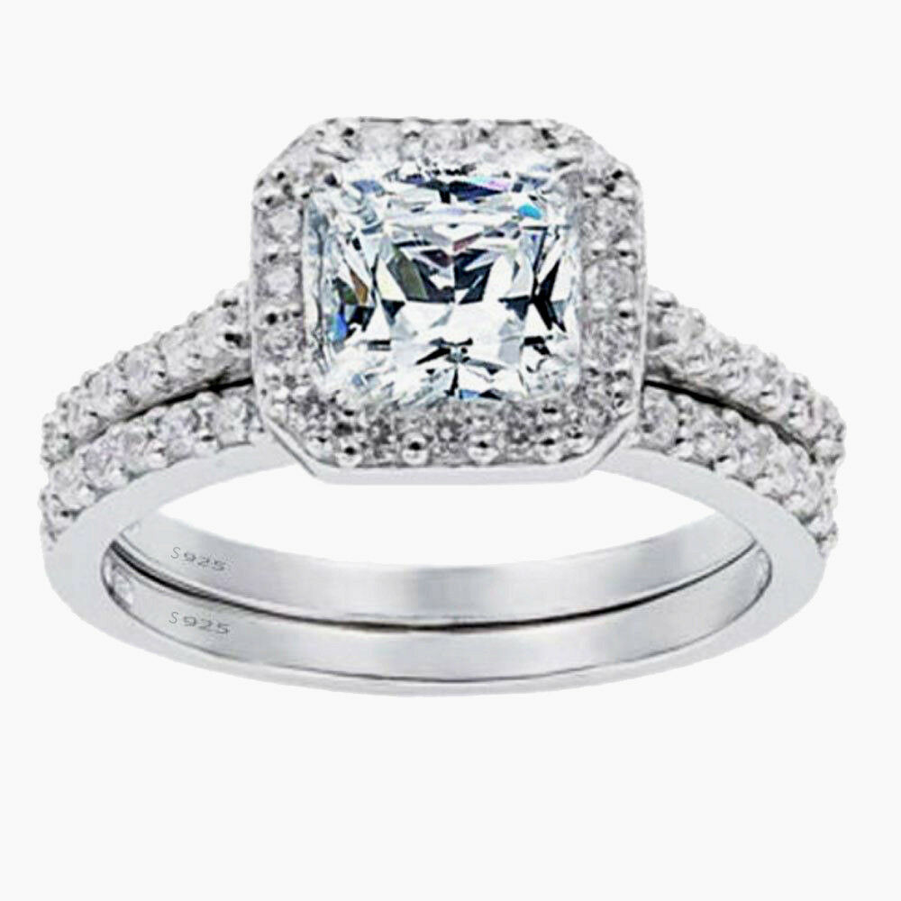Engagement Rings For Women Princess Cut
 Women’s 1 8 CTW Princess Cut 925 Sterling Silver CZ