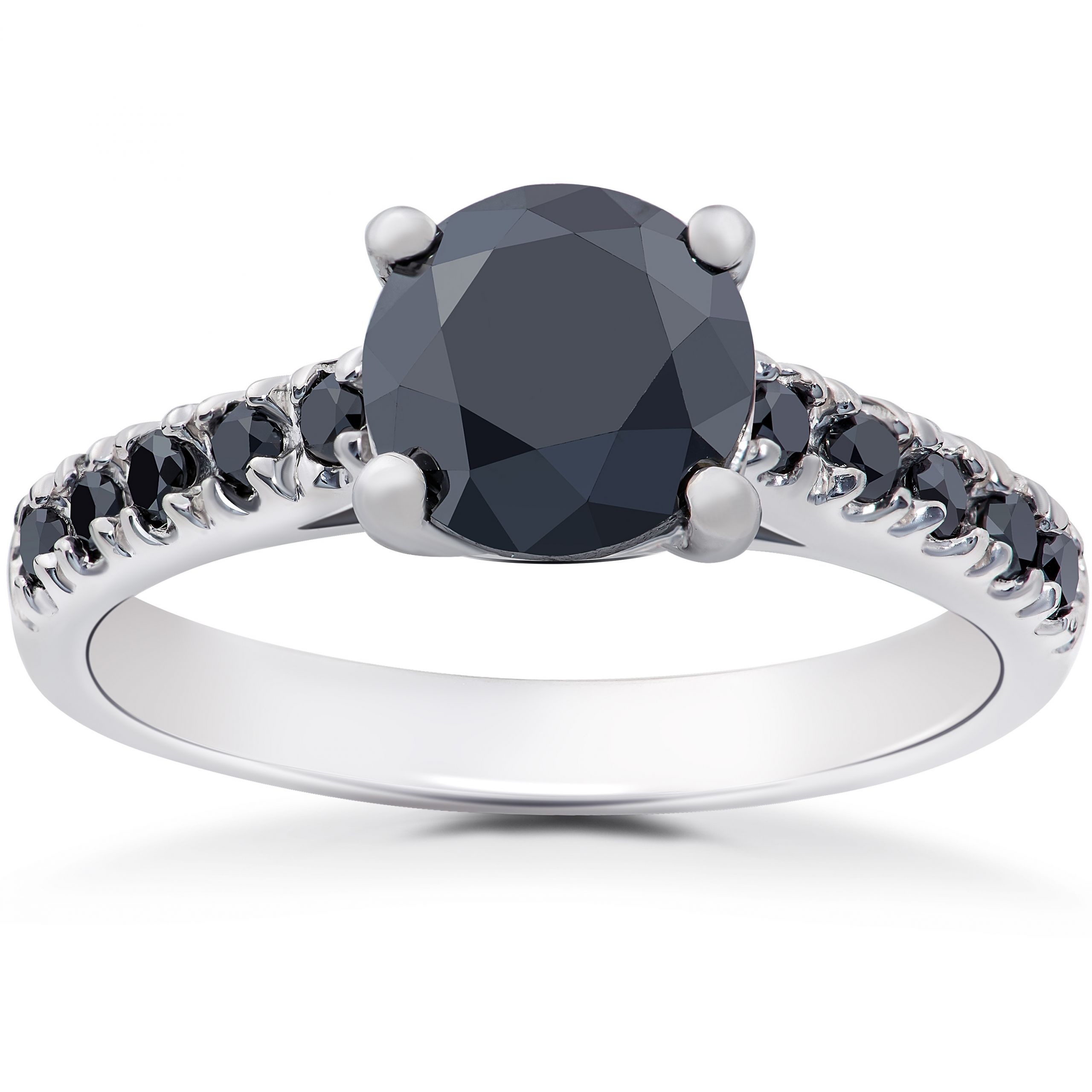 Engagement Rings With Black Diamond Accents
 2 1 4 ct Black Diamond Solitaire Accent Engagement Ring