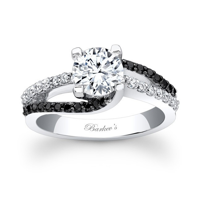 Engagement Rings With Black Diamond Accents
 Barkev s Black Diamond Engagement Ring 7677LBK
