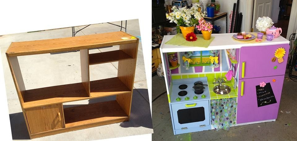 Entertainment Center For Kids Room
 Turn an old entertainment center into a kid s play kitchen