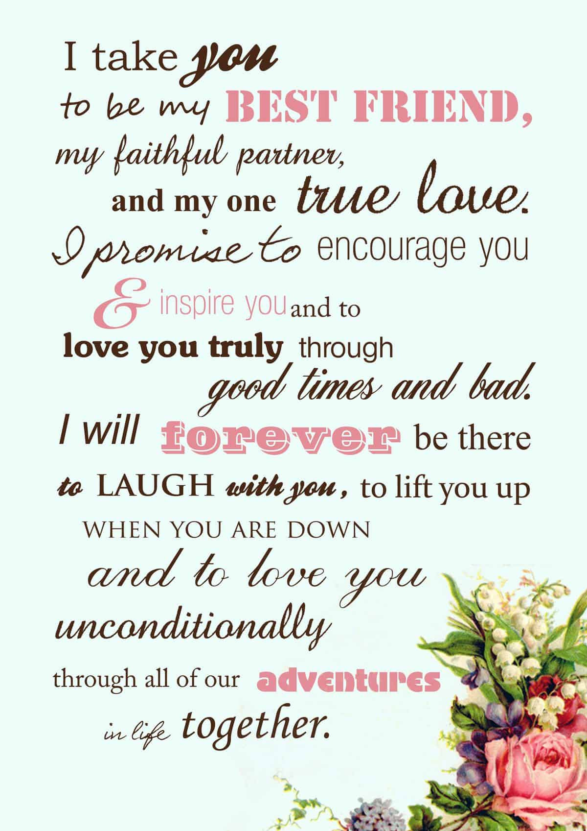 Example Of Wedding Vows
 traditional wedding vows best photos Cute Wedding Ideas