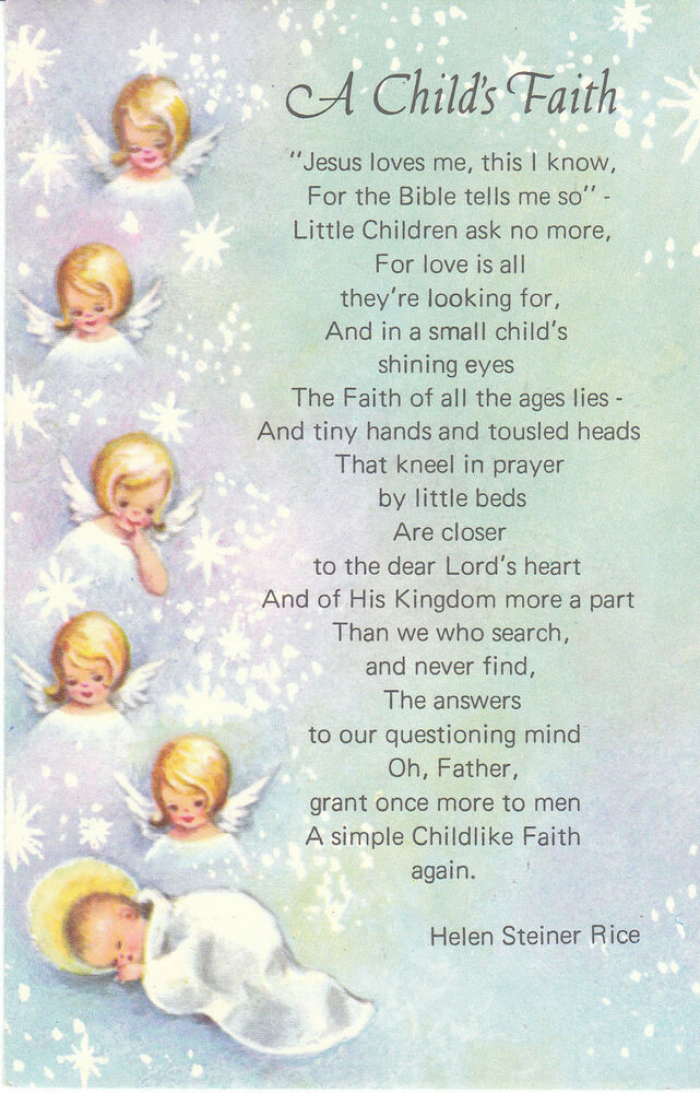 Faith Of A Child Quotes
 Vintage Christmas Card Angels A Child s Faith Helen