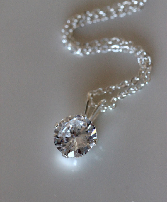 Fake Diamond Necklace
 Faux diamond necklace 2 carat solitaire diamond cubic