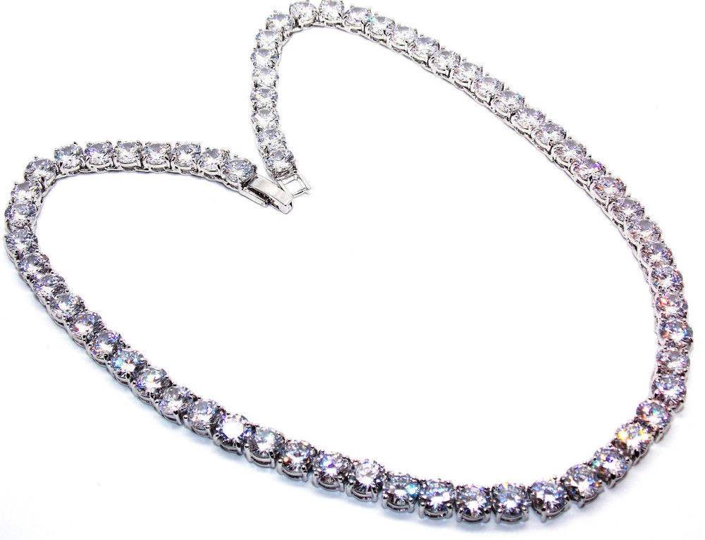 Fake Diamond Necklace
 SIMULATED DIAMOND TENNIS NECKLACE CHOKER