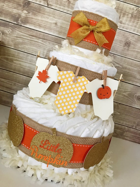 Fall Baby Shower Decorating Ideas
 Fall Baby Shower Centerpiece Fall Baby Shower Diaper Cake
