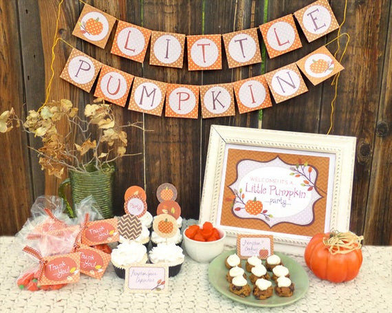 Fall Baby Shower Decorating Ideas
 Items similar to Autumn Party Printable Set Baby Shower