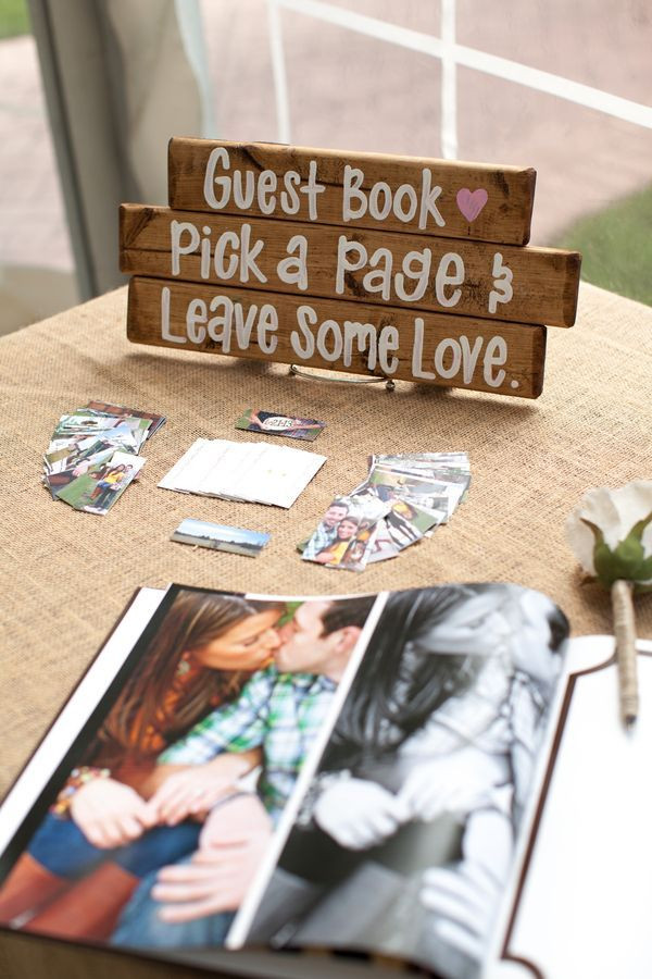 Fall Wedding Guest Book Ideas
 Guests signed an album of the couple s engagement photos