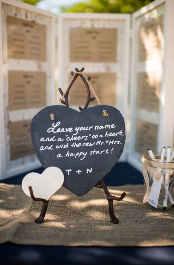 Fall Wedding Guest Book Ideas
 Picture a chalkboard head stand with little paper
