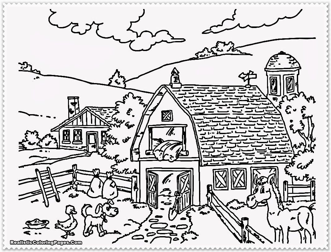 Farm Coloring Pages For Kids
 Black And White Farmyard Coloring Pages For Kids