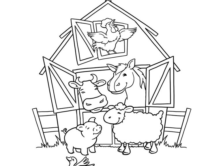 Farm Coloring Pages For Kids
 Farm Animal Coloring Pages