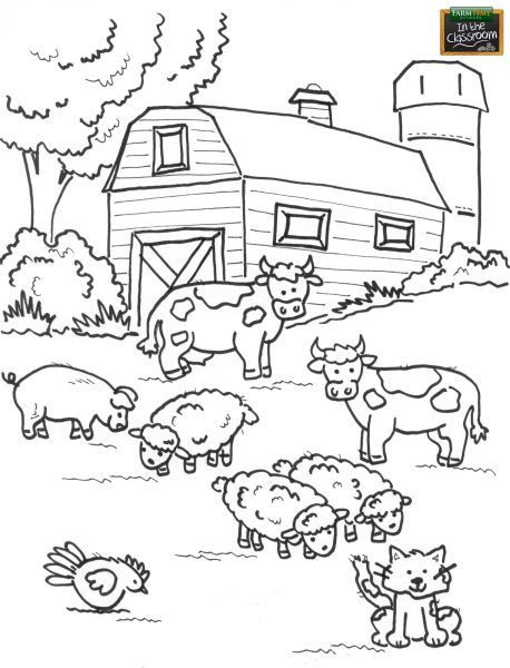 Farm Coloring Pages For Kids
 Teach your students about different farm animals Free