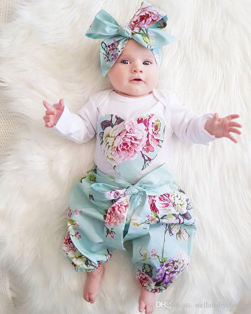 Fashion Clothing For Baby Girls
 Sweet Girls Boutique Clothing Set Autumn Floral Print Baby