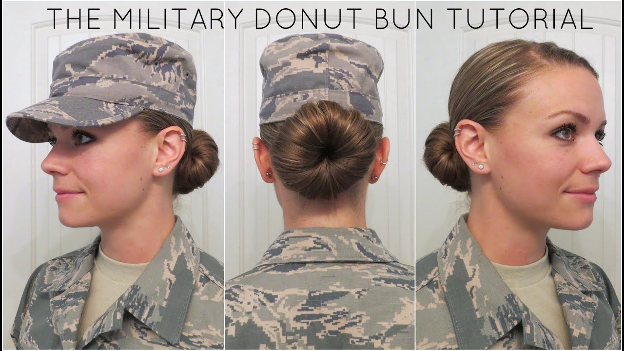 Female Army Hairstyles
 Military Donut Bun Tutorial