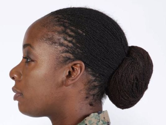 Female Military Hairstyles
 Locks and twists authorized for female Marines hair