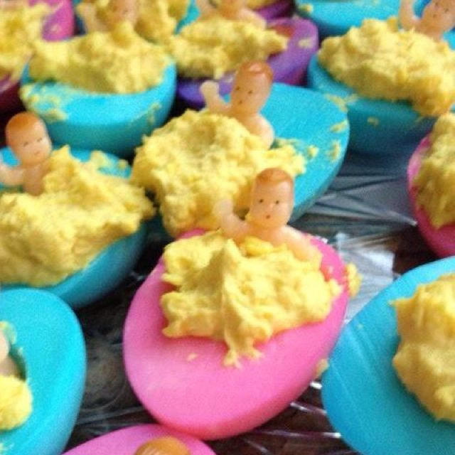 Finger Food Ideas For Gender Reveal Party
 Gender Reveal party ideas Deviled Eggs