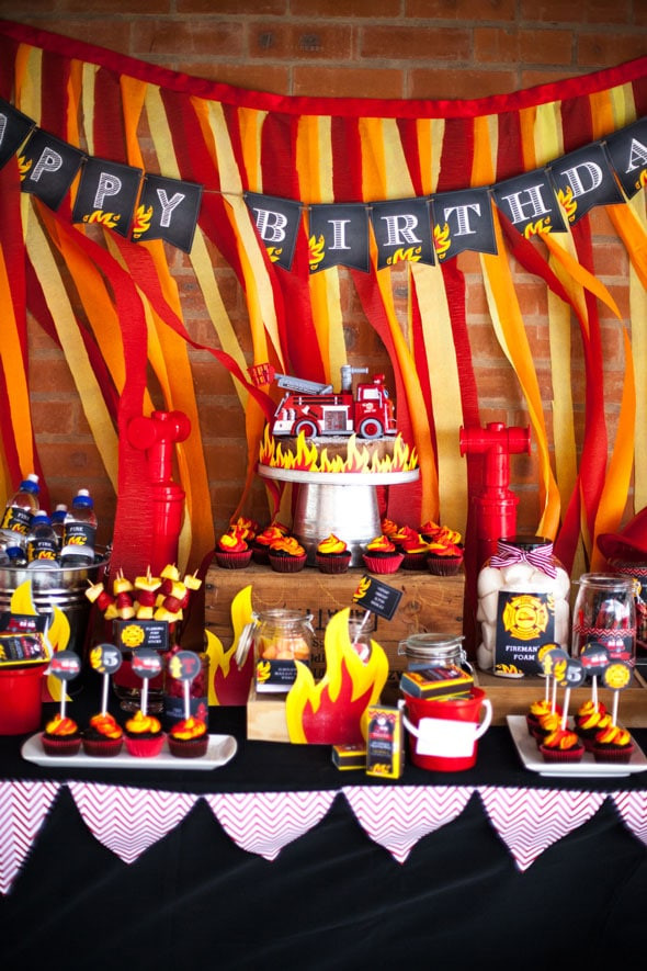 Fireman Birthday Party Ideas
 Fireman Birthday Bash Firefighter Party Ideas Pretty