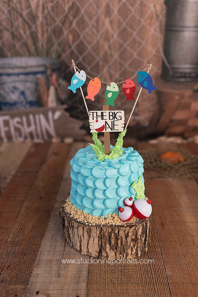 First Birthday Cake Topper
 Fishing First Birthday Cake Topper Gone Fishing Topper The