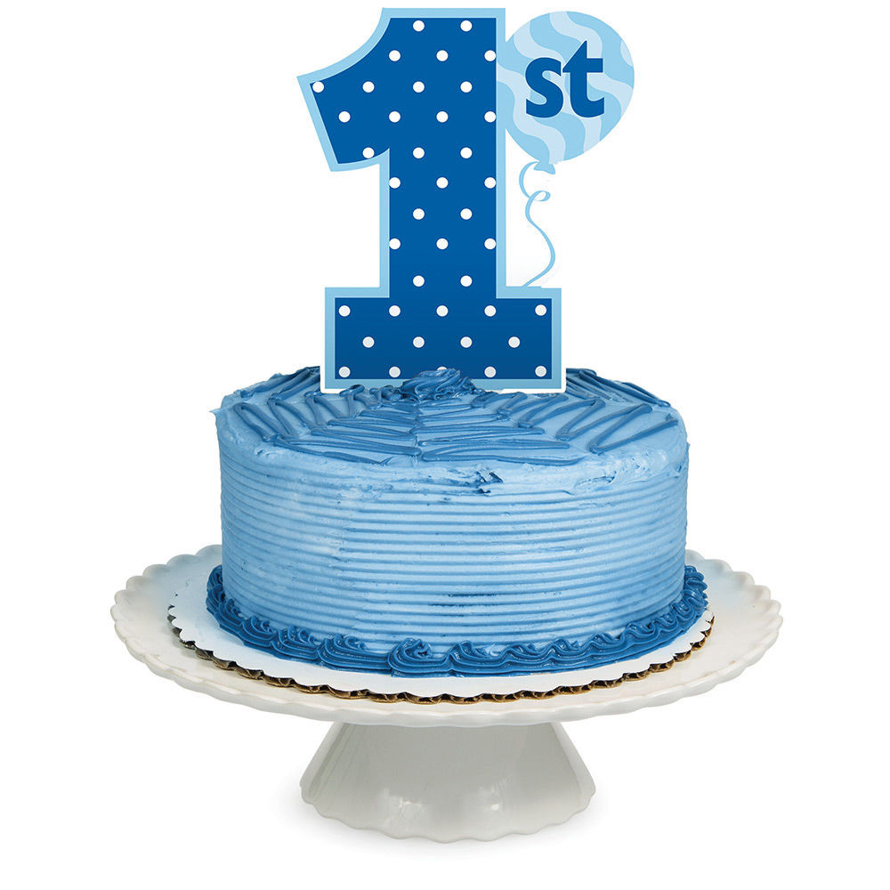 First Birthday Cake Topper
 Cake Topper Age 1 1st Birthday Party Royal Blue Boy Cake