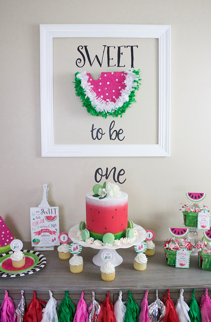 First Birthday Decoration Ideas
 A Watermelon First Birthday Party with Cricut — Jen T by