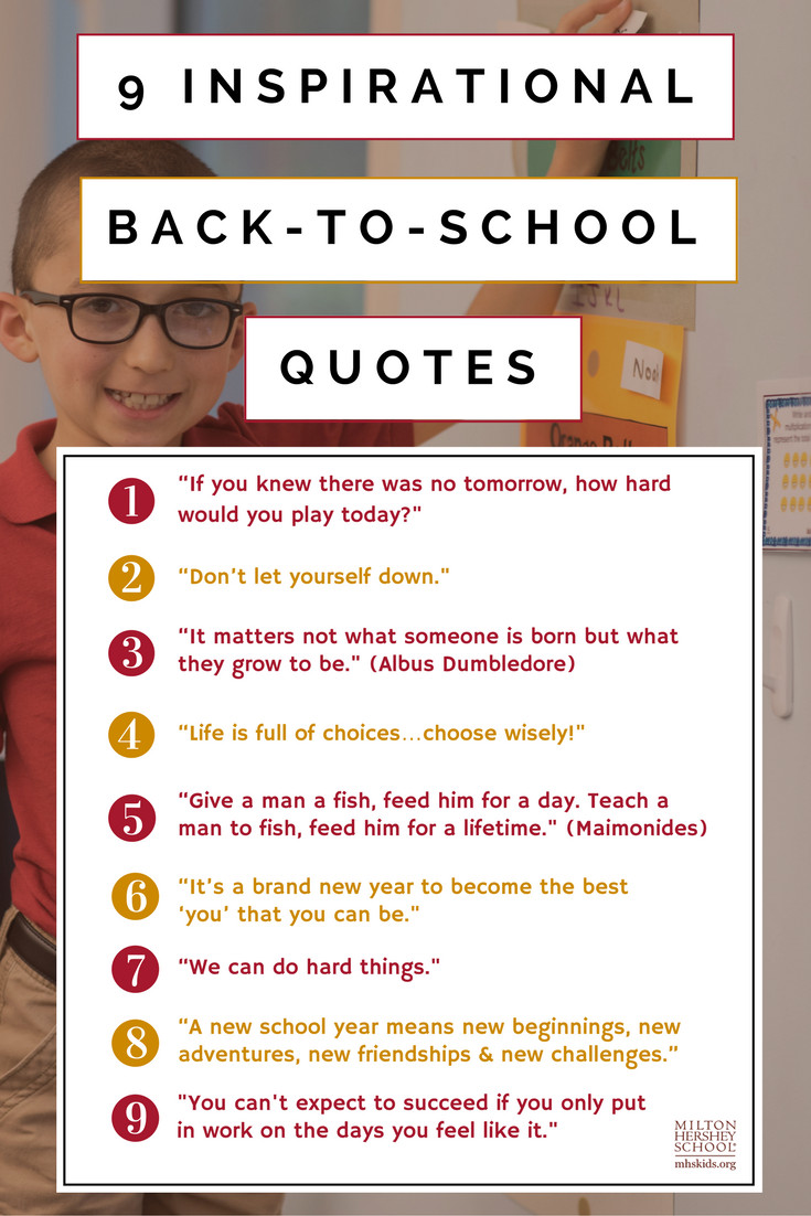 First Day Of School Inspirational Quotes
 9 Back to School Mottos That Motivate Students and